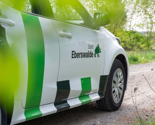 Stadt Eberswalde - Fahrzeugfolierung mit Werbung im Digitaldruck